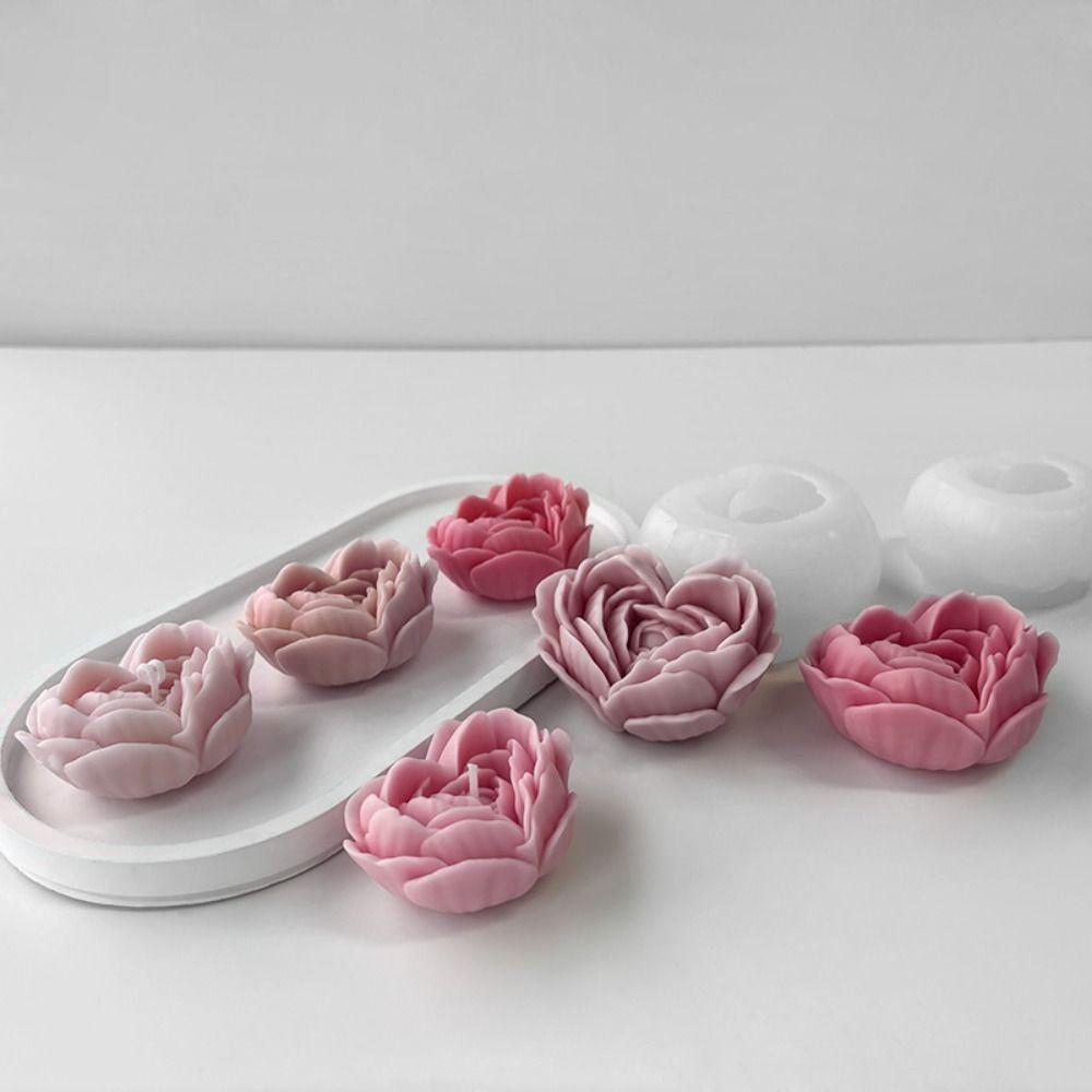 Новая силиконовая форма 'Цветы Любви' DIY 3D форма-цветок в форме сердца, форма для литья свечей, мыла, эпоксидной смолы 'Руза'