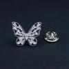 Изысканная брошь-бабочка с цирконами - Женская брошь высокого класса на лацкан с пуговицей без шитья против оголения