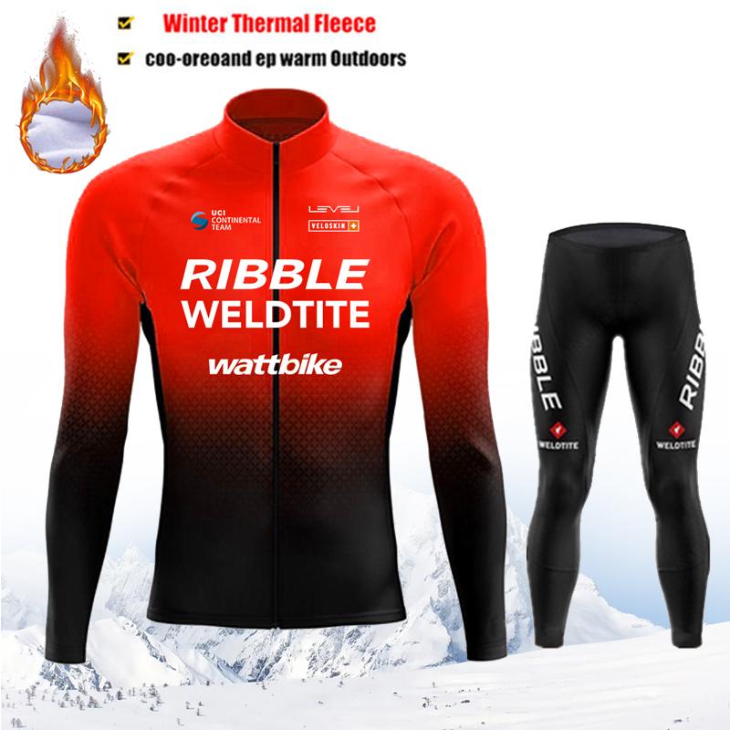 2026 Зимний Термофлисовый Велосипедный Комплект Джерси Maillot Ropa Ciclismo Сохраняет Тепло MTB Велосипедная Одежда Синий Велосипедный Комплект