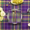 Horaldaily Mardi Gras Tablecloth 60×104 Inch Rectangular, Buffalo Plaid Green Yellow Purple New Orleans Brazil Carnival Washable Seasonal Table
