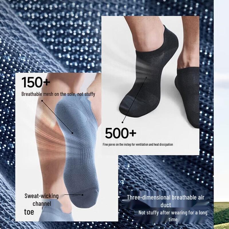 Beneunder Men's Deodorizing Cotton Ankle Socks - 4-Pair Pack