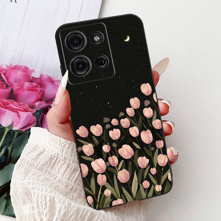 For Motorola G05 G15 Power G35 G55 G75 E15 Phone Case Back Cover Girly Fashion Flower Butterfly Paintong Soft TPU Bumper Fundas