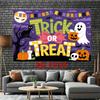 2D planar background banner, colorful "TRI OR TREAT" Halloween pattern background fabric, party decoration.XY