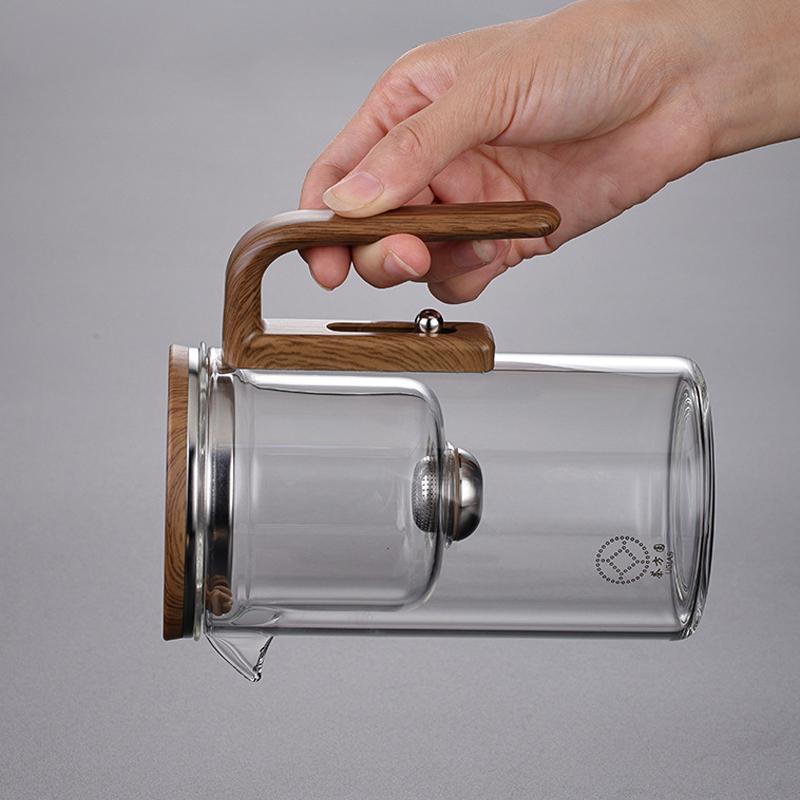 Glass Teapot with Magnetic Switch Heat-Resistant High Borosilicate Tea Kettle with Water Separation Inner Kung Fu Style Teaware