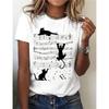 Women's Short Sleeve Tops & T-shirt 3d Christmas Deer Printed Round Neck T-shirts & Blouse Casual Fashion Loose Women's Top Tees