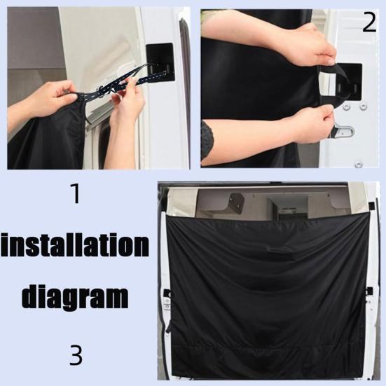 Car Shower Curtain Rear Door Curtain for SUVs Trucks Vans Universal Oxford Sun Shield Privacy Divider Curtain