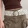 Rivet Wide Waistband Y2K PU Leather Belt Elegant Cowgirl Belt  Clothing Accessories