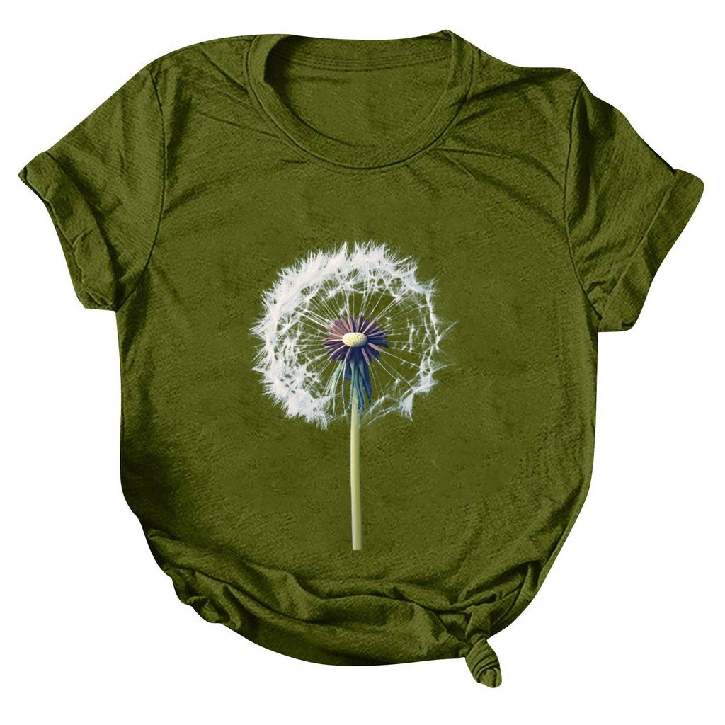 Женская модная повседневная футболка с круглым вырезом и принтом, пуловер с короткими рукавами, топ