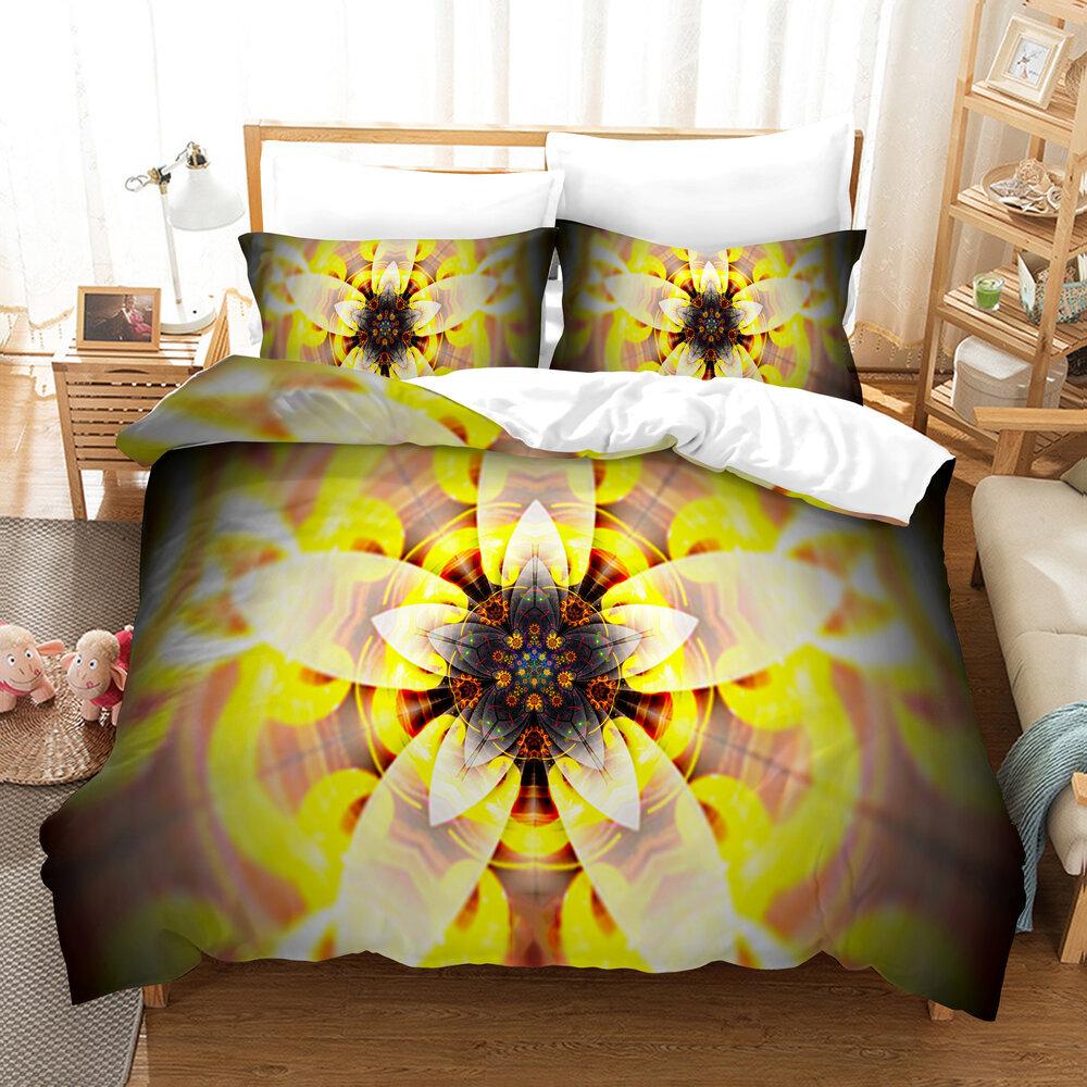 Art Visual Space 3D Digital Printing Three-Piece Quilt Cover Sheet Kit