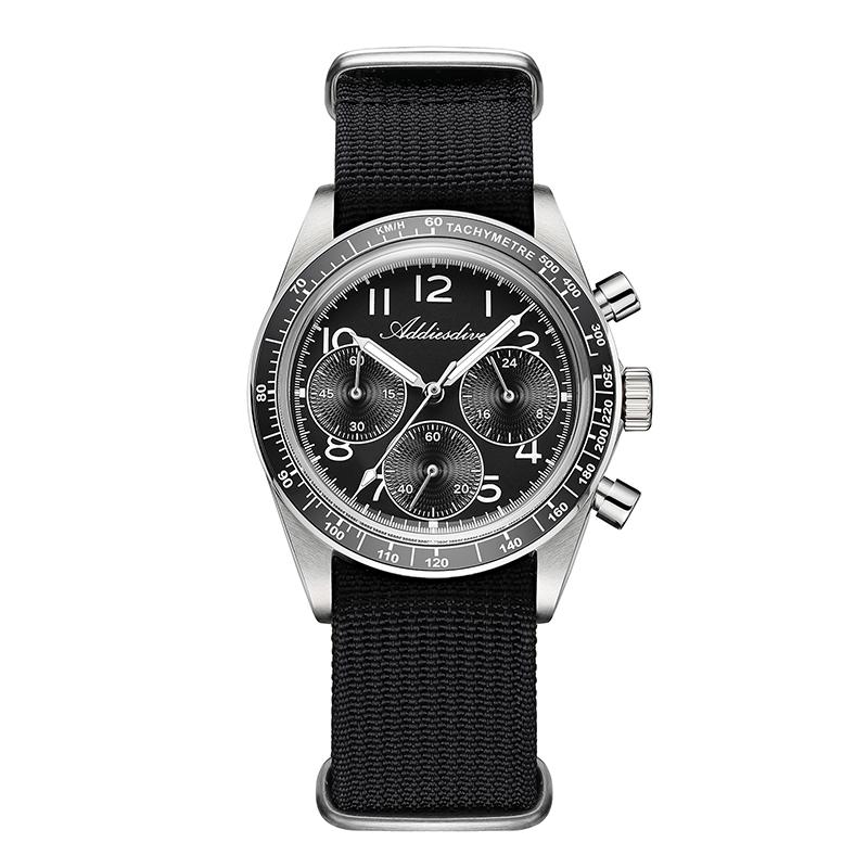 ADDIESDVIE New Stainless Steel Men Watch Ceramic Bezel Luminous Multifunctional Chronograph Quartz Watches AD2543 Man Clock