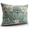 Декоративная наволочка для подушки Бирюзовые винтажные тюльпаны Уильяма Морриса Подушка для поясницы 12x24 дюйма Чехол для декоративной подушки Скрытая молния Шикарная индивидуальность