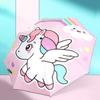 Cartoon Children Fully-Automatic Umbrella Cute Unicorn Folding Umbrellas Windproof Black Coating Anti UV Parasols Kids Umbrella