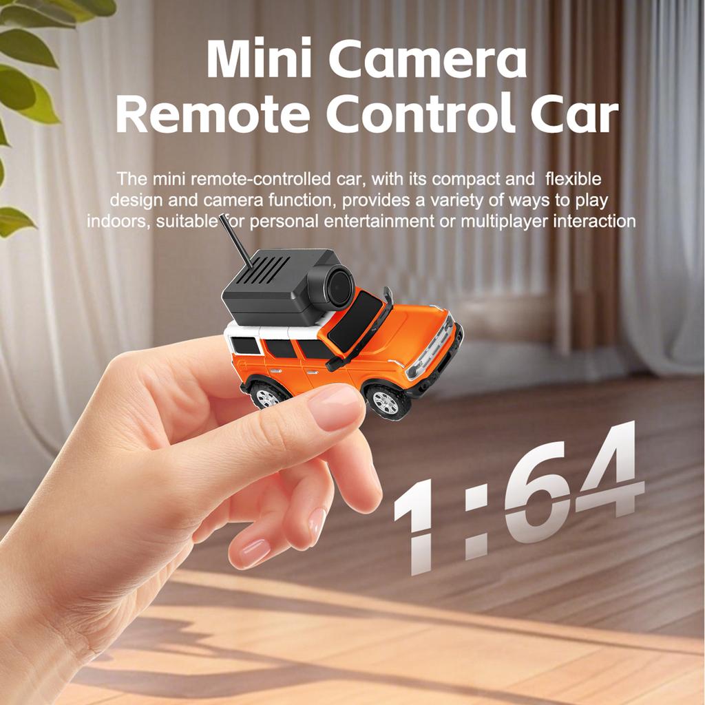 1:64 Mini RC Car, 2.4G FPV Remote Control Toy Car with HD Camera, Gyro, LED Ambient Light, APP Controlled Vehicle for