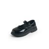 Девочки Танцевальная Обувь Черная Глянцевая Детская Кожаная Обувь С Круглым Носком 2025 Новая Мода Балетки для Девочек Туфли Принцессы Нескользящие