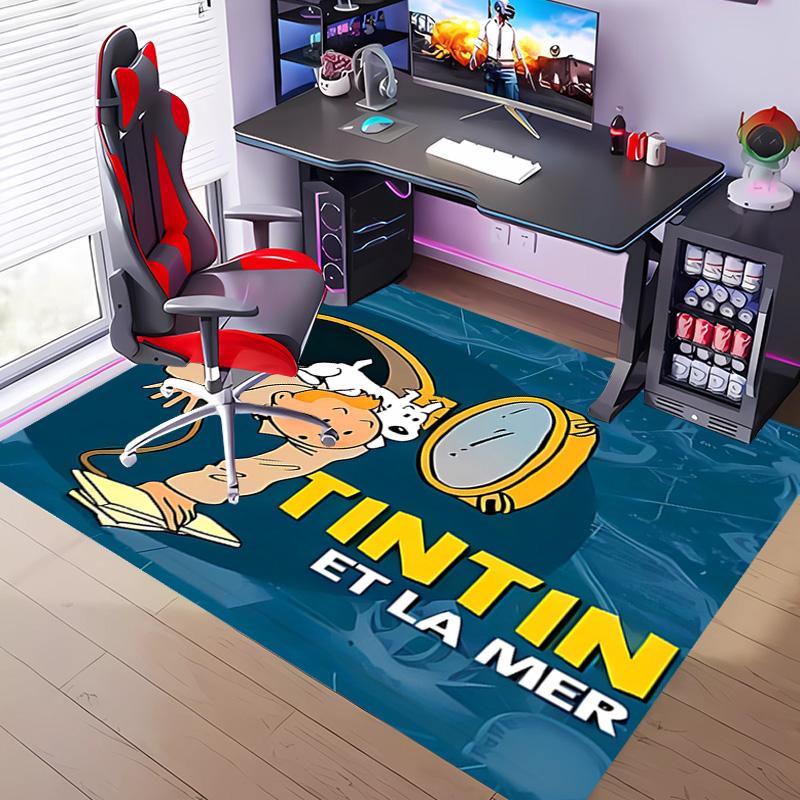 1pc The Adventures of Tintin2 Entrance Mat, Non-Slip Mat Area Rug,Room Decor, Outdoor Decor, Kitchen Rug,Doormat - Machine Washable, Easy to Clean