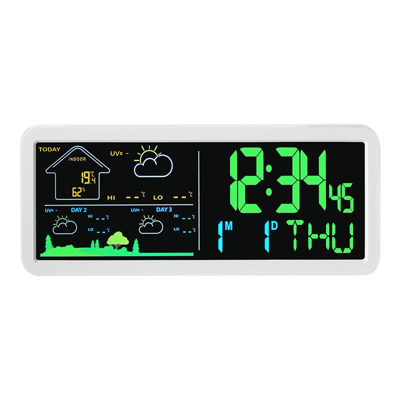 Color screen multi-function weather clock LCD weather clock digital indoor and outdoor thermometer hot-selling 111-111