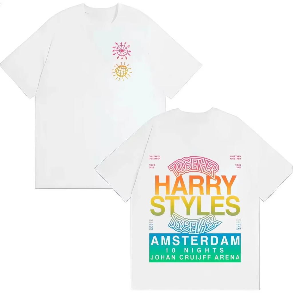 Harajuku High Quality Tees Harry Styles 2026 Together Live On Tour Merch Fashion Oversized Unisex Streetwear Trendy Cotton Soft