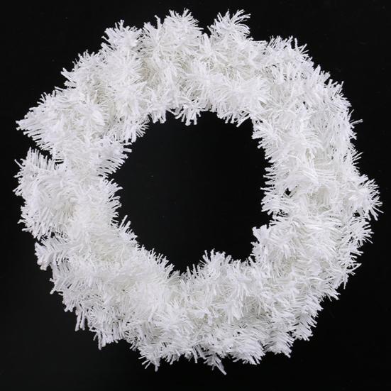 Faux Spruce Christmas Wreath Unlit Pink/White Artificial Flocked Xmas Wreath for Indoor Outdoor Winter Home Decor
