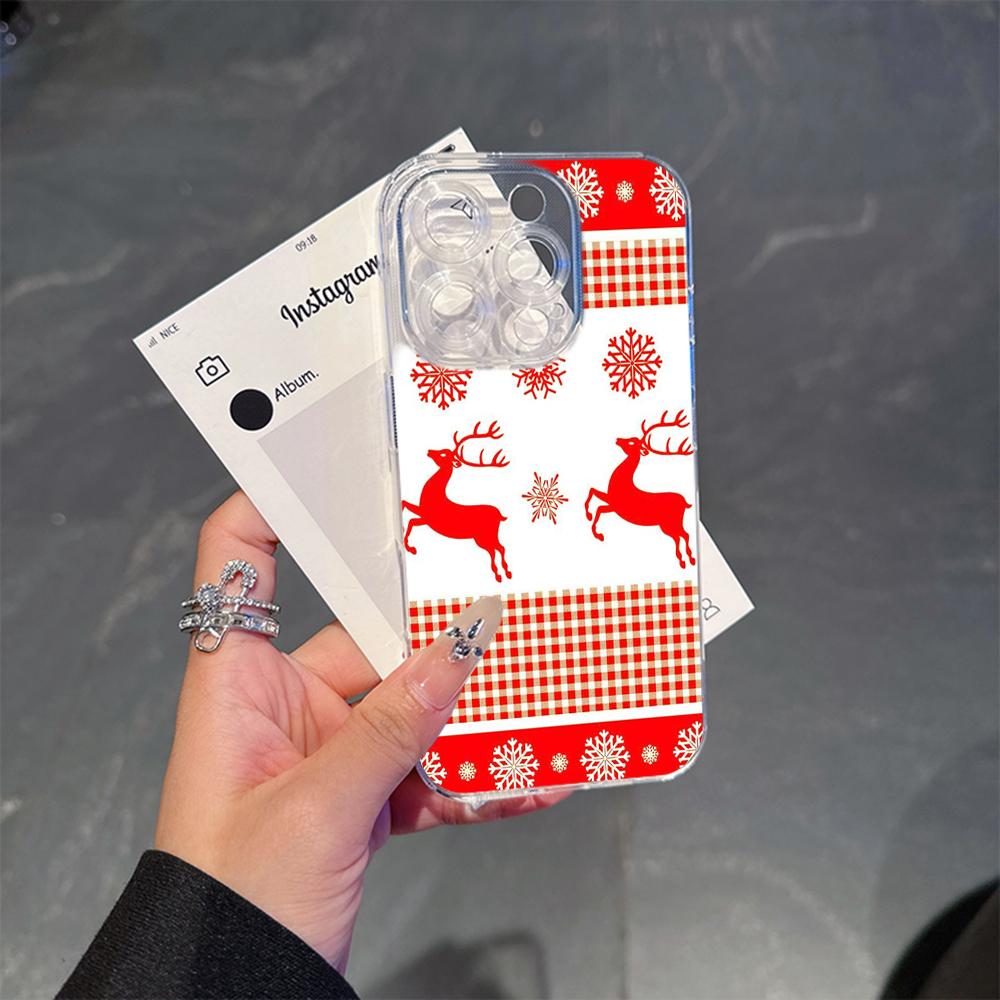 Ae112 Merry Christmas art Magsafe Прозрачные чехлы для Samsung S23 S24 Ultra S20 S21 FE iPhone 16 13 Pro Max XR Магнитная беспроводная зарядка Задняя крышка