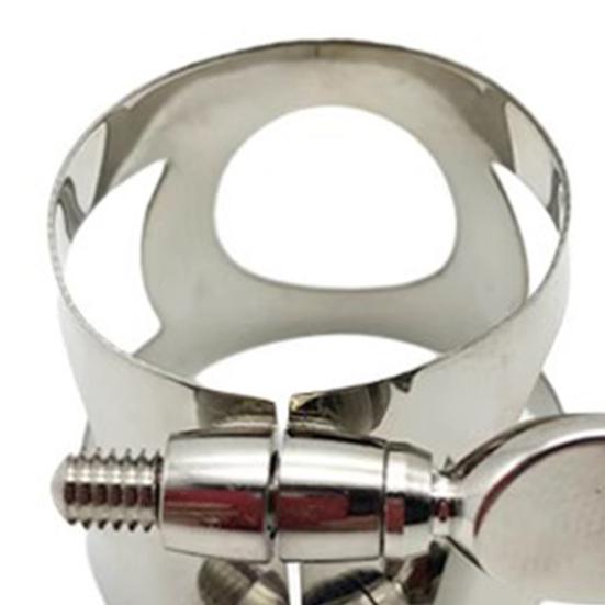 Clarinet Ligature Clarinet Mouthpiece Ligature with Adjustable Screws Rustproof Polished Surface B Flat Silver Clarinet Ligature