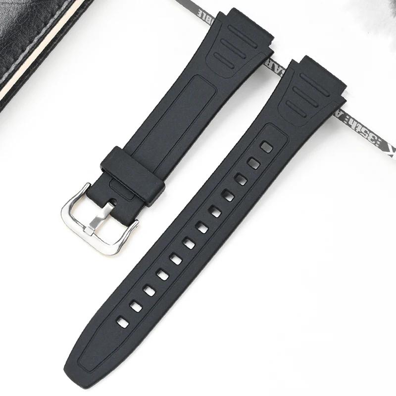 Ремешок из смолы для Casio F-91W F-94 F-105 W-800H W-218H AE-1200/1300 черный TPU резиновый выпуклый ремешок для часов с пряжкой 18 мм