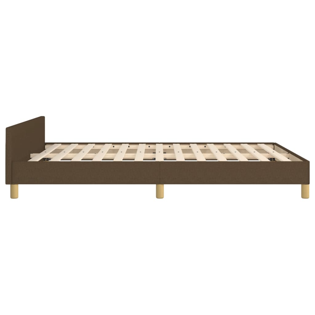 Bed Frame without Mattress Dark Brown 140x190 cm Fabric