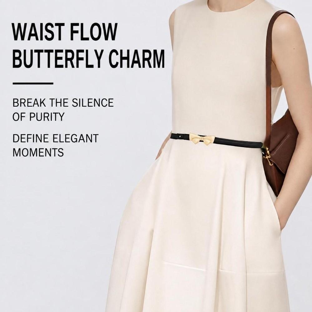 Bow Buckle Women's Belt Leather Bow Buckle Belt Fashion Waist Belt Daily Outfits
