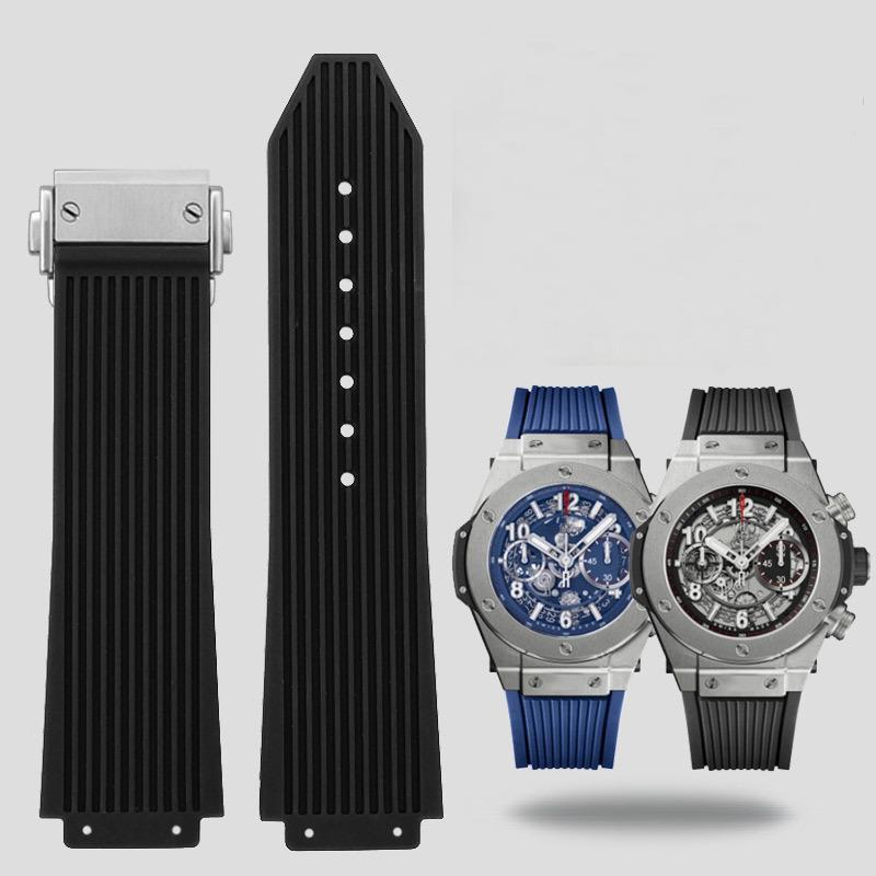 Силиконовый ремешок для часов с выпуклым интерфейсом для Hublot Yuqi Big Bang Classic Fusion Series Резиновый ремешок для часов 26*19мм мужской ремешок для часов