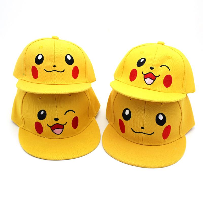r Pikachu Poke Monster Adult Women's Embossed Spandex/Polyester Bucket Hat for Cosplay Cartoon Summer Fisherman