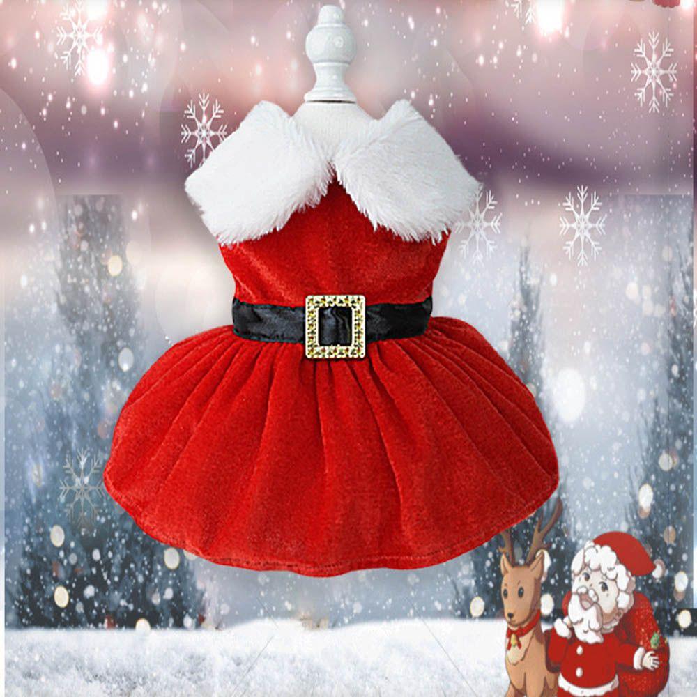 Cat Puppy Dress Winter Outfit Animals Costume Dogs Clothes Warm Coat Christmas Dog Dresses