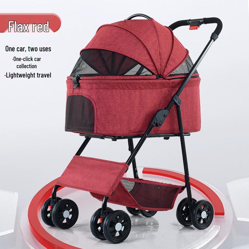 Lightweight Pet Stroller: Foldable, Detachable for Small Dogs & Cats - Ideal for Outdoor Use