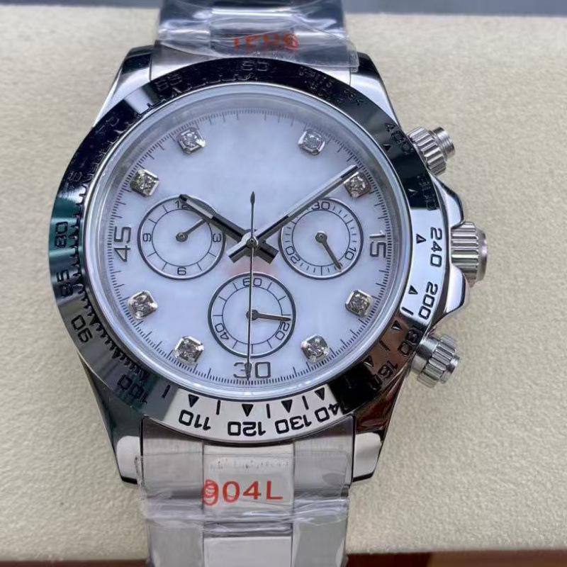 Мужские автоматические механические часы Rolex Daytona 40 мм, многофункциональные, с инкрустацией бриллиантами.