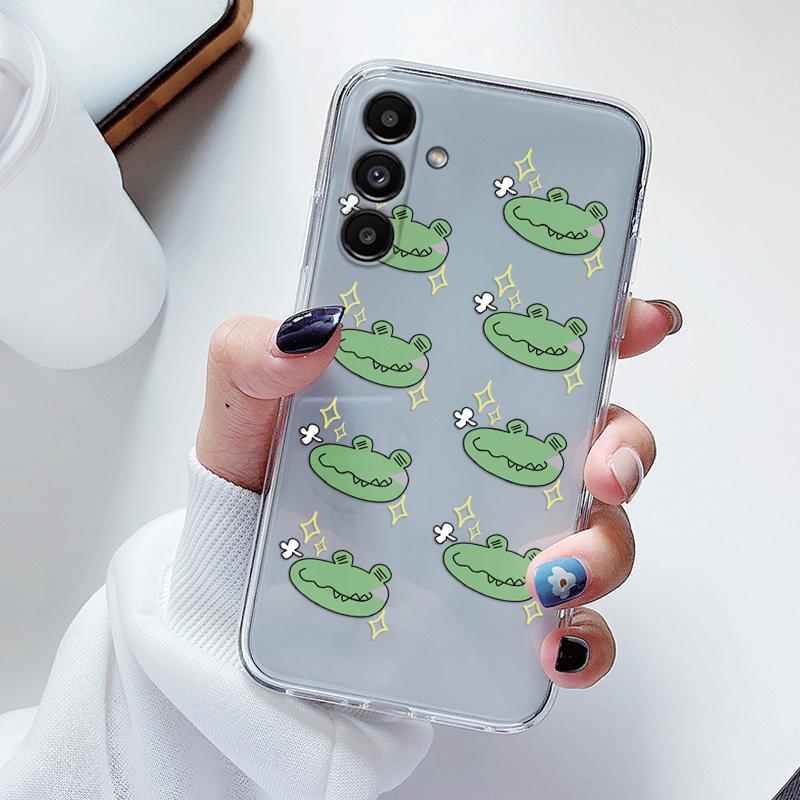 Прозрачный чехол для Samsung Galaxy A24 A17 A16 A56 A55 A54 A06 4G Чехол Мультяшные цветы Мягкий Прозрачный Ударопрочный Funda Лицевая крышка Capa