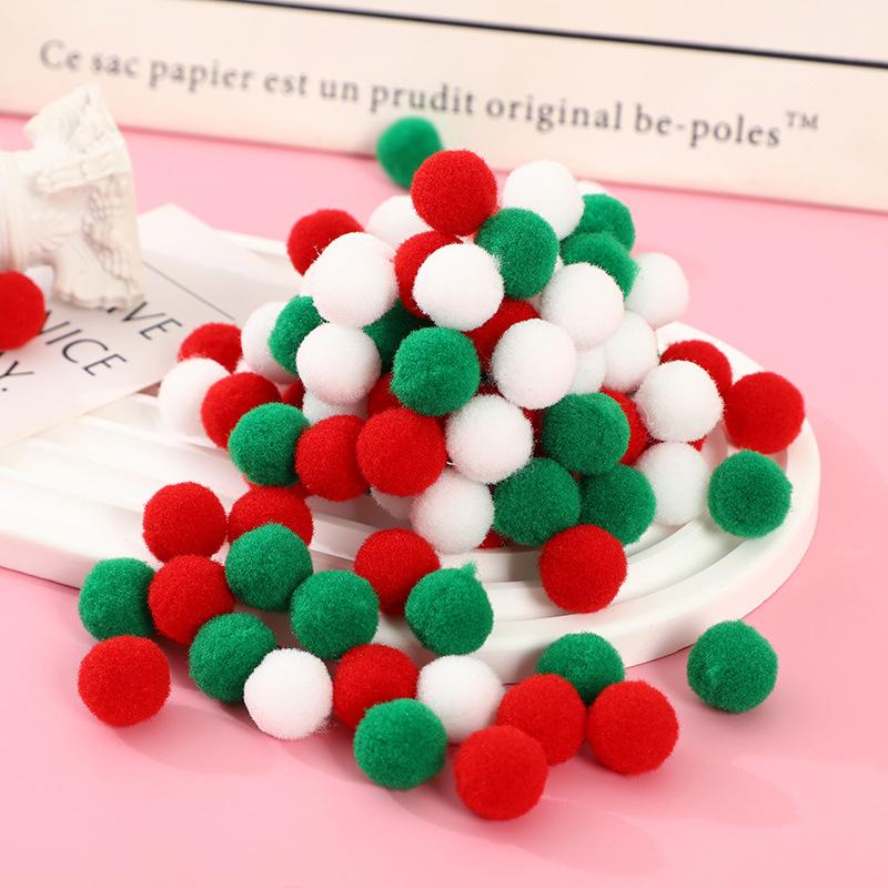 100 Pcs/Lot Macaron Pompom Fluffy Ball 10Mm Coloful Plush Ball Handmade Craft Diy Decor Toy Hairband Material Accessories