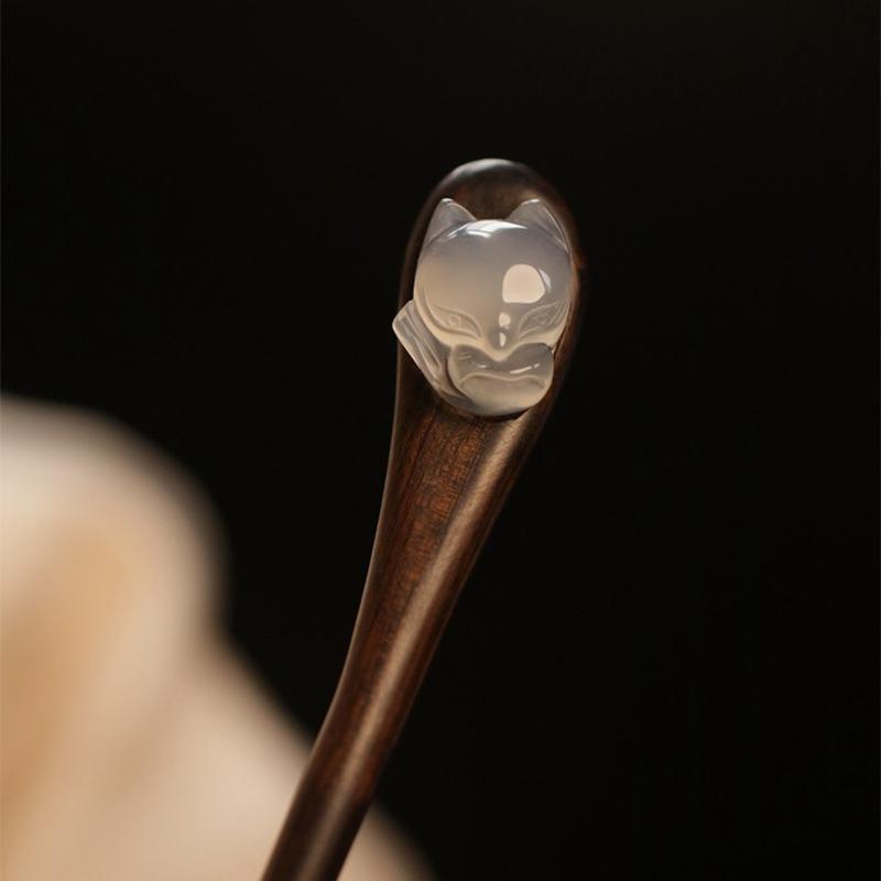 Ручная работа из лисы, винтажные женские палочки для волос в китайском стиле, модные аксессуары для длинных волос для девочек