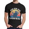 Футболка Black Cat Pew Pew Madafakas, тонкая стильная футболка с круглым вырезом и мультяшным принтом La Camiseta