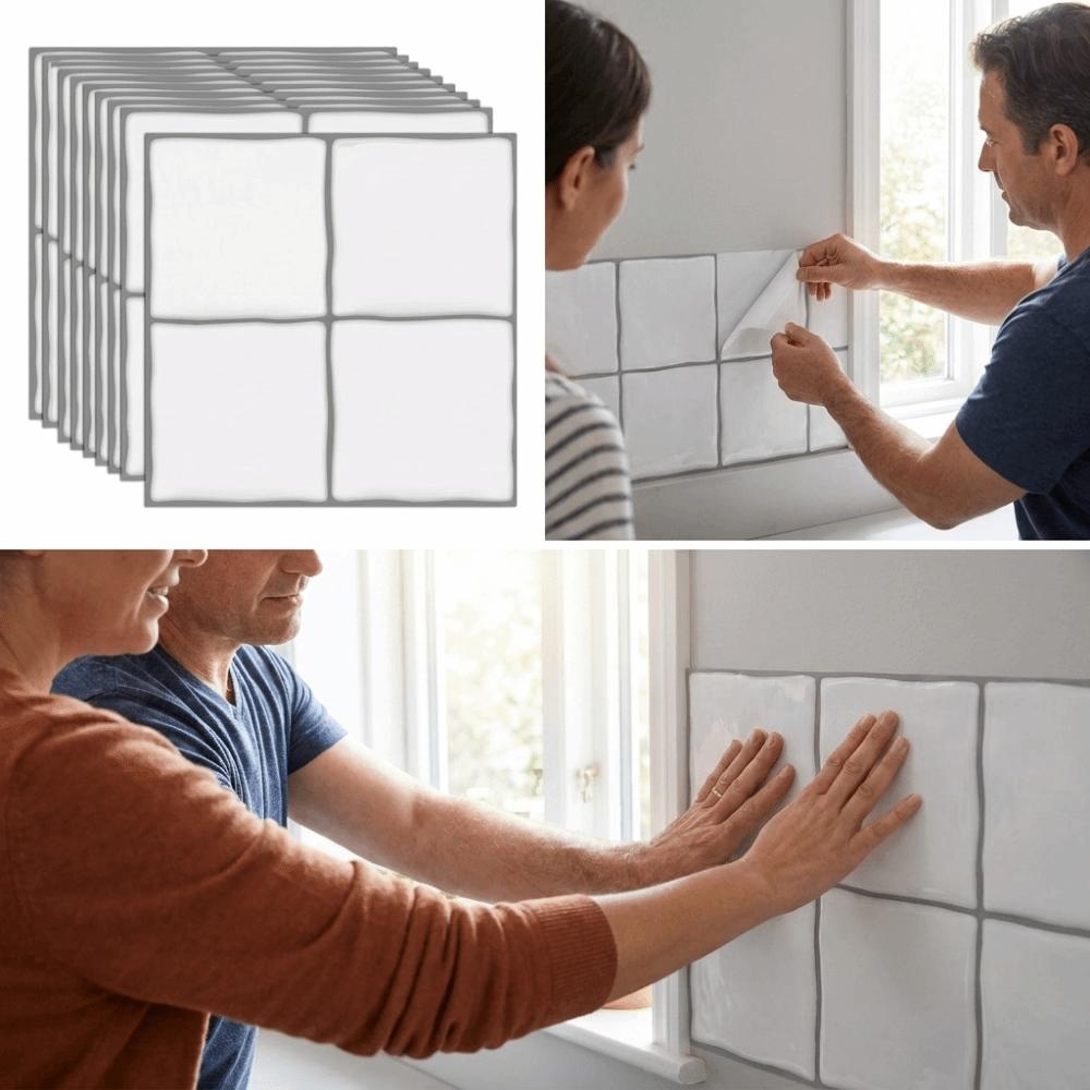 Lightweight Self-adhesive wallpaper Waterproof DIY Backsplash Tiles Indoor Decoration