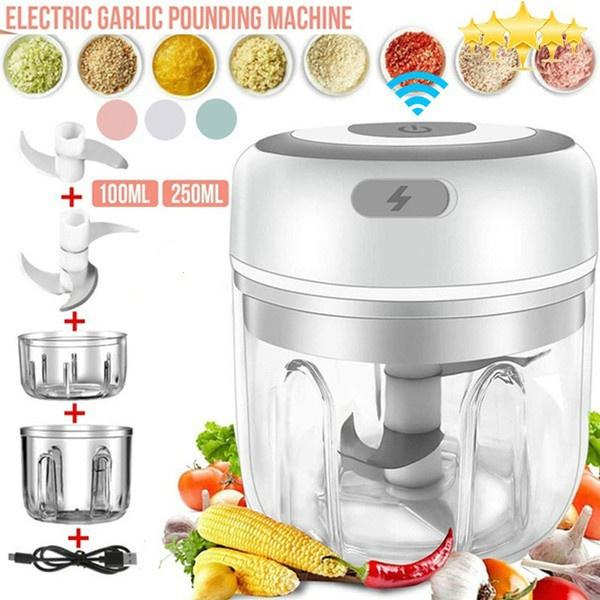 Electric Garlic Press Smart Electric Mini Food Garlic Vegetable Chopper Meat Grinder Crusher Press for Nut Fruit Rechargeable Multi-function Processor