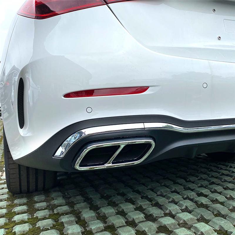 Car Exhaust Pipe Cover For Mercedes Benz C-Class W206 C200 C260 C300 2022+ Silver