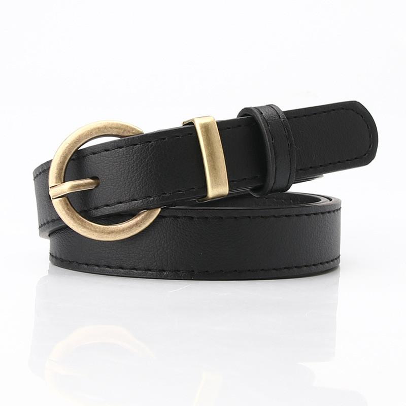 Womens Simple Pu Leather Belt With Alloy Buckle For Fashionable Office And Casual Looks