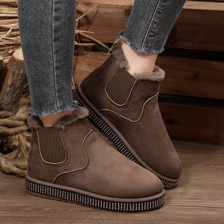 Fashion Warm Snow Boots Women's Autumn and Winter New Comfortable Versatile Casual Flat Short Boots Children