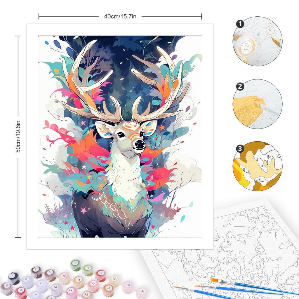 Рамка для рисования по номерам для взрослых, декоративные картины с оленями и животными, рисунок по номерам, домашний декор, уникальный подарок 40x50 см