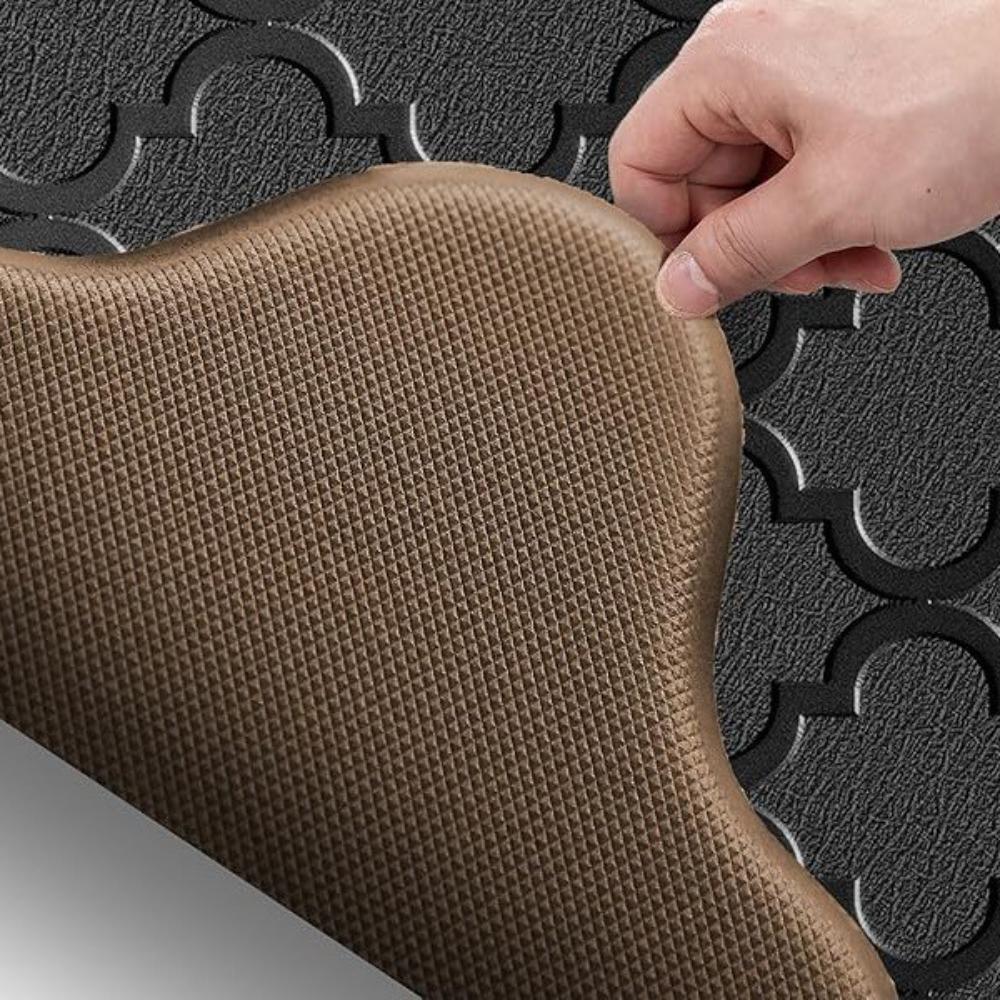Wear-resistant Kitchen Rug Thickened Door Mat Comfortable Scalloped Embossed Kitchen Mat Office