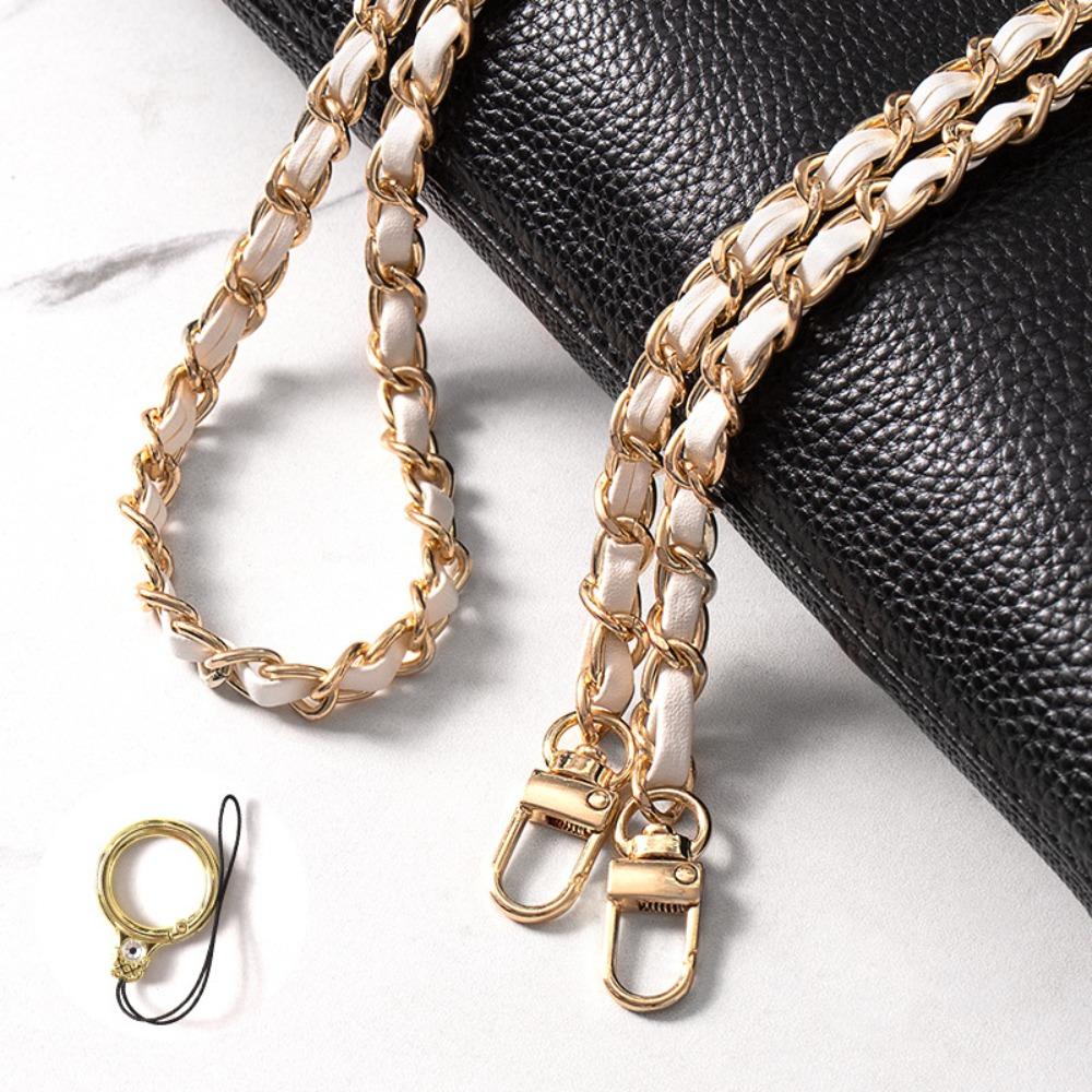 Metal Leather Crossbody Phone Strap Zinc Zinc Alloy Key Chain Metal Leather Chain for Phone Hanging