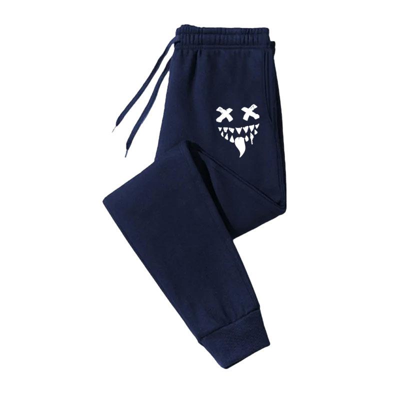 Осенне-зимние мужские спортивные штаны с принтом Monster Smile, на шнуровке, мужские повседневные брюки для повседневной носки с брюками для бега S-3XL
