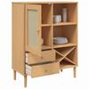 Highboard SENJA Rattan Look Brown 90x40x112 cm Pine Wood