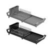 Dish Drying Rack with Cutlery Holder Large Capacity Strong Load-bearing Countertop Extendable Dish Rack with Drain Board