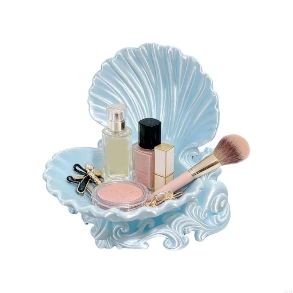 Ocean Wave Base Shell Jewelry Tray Pearlescent Jewelry Holder Gift Key Serving Plate Home Decor