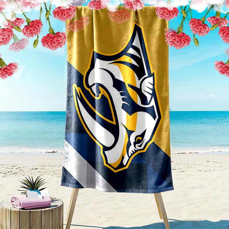 Nashville Predators Print Beach Towel, Large Soft Quick Dry Towel for Beach Camping Swimming