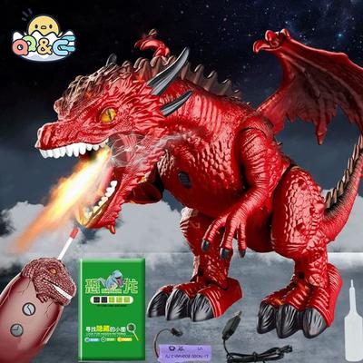 Нетоксичная игрушка-динозавр на пульте управления Тираннозавр Животное Со Звуками и Светом Распыляет Дым Робот-Животное на РУ Для Детей Игрушки Для Детей Подарки